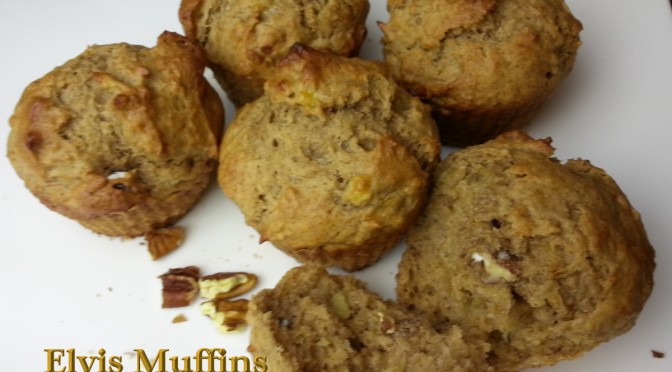 Elvis Muffins – Peanut Butter Banana Nut Muffins